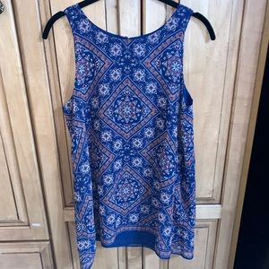 🆕💙 Blue & Orange Patterned Tank Top